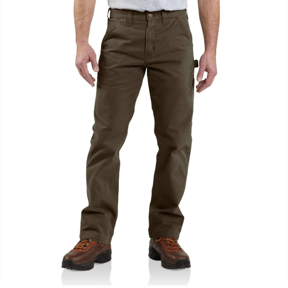 Carhartt Men's Washed Twill Relaxed Fit Dungaree Green 44x30 Utility Workwear